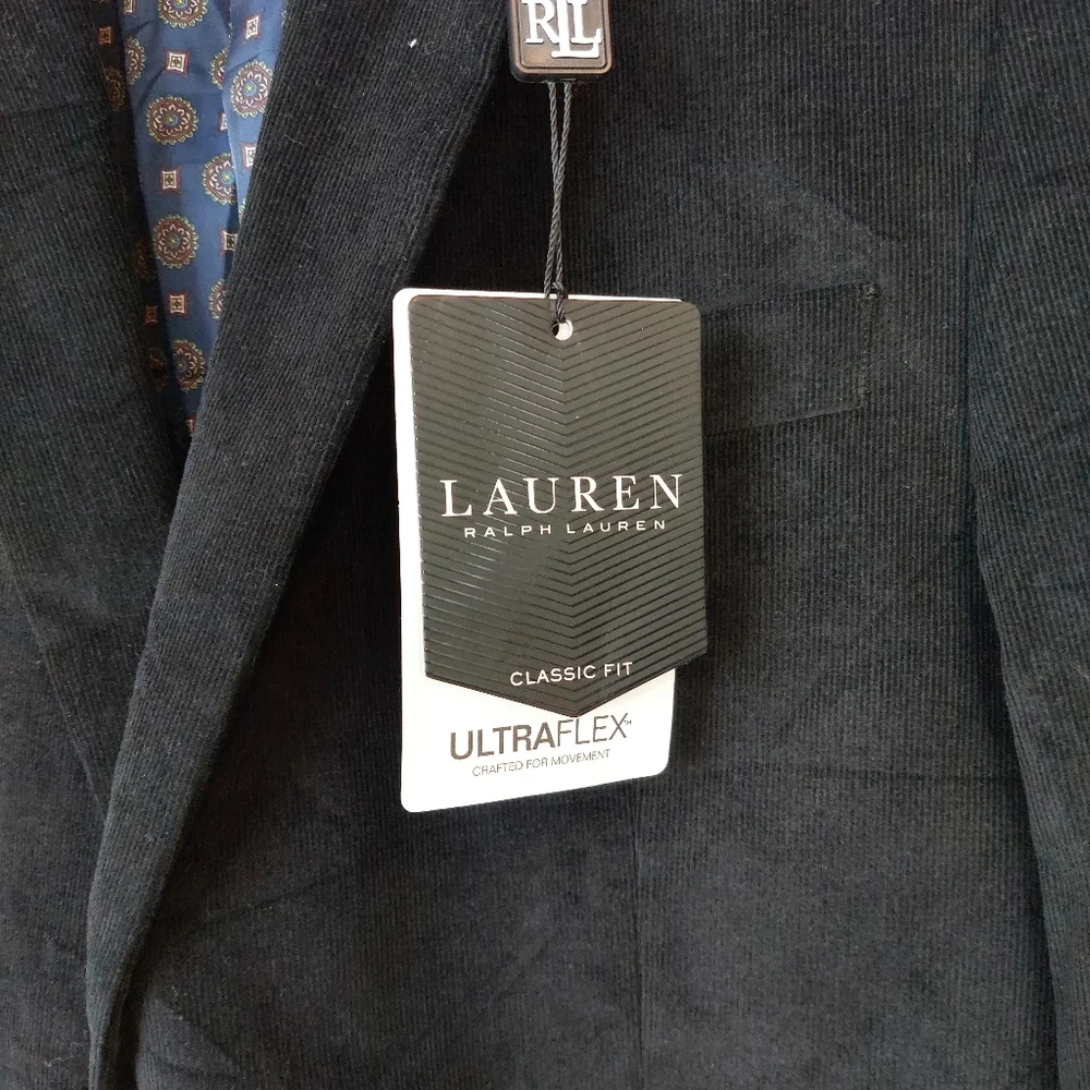 Ralph Lauren Corduroy Sport Jacket Blazer Elbow Patch‎ Size 38R NWT